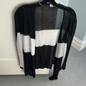Black and White Open Cardigan